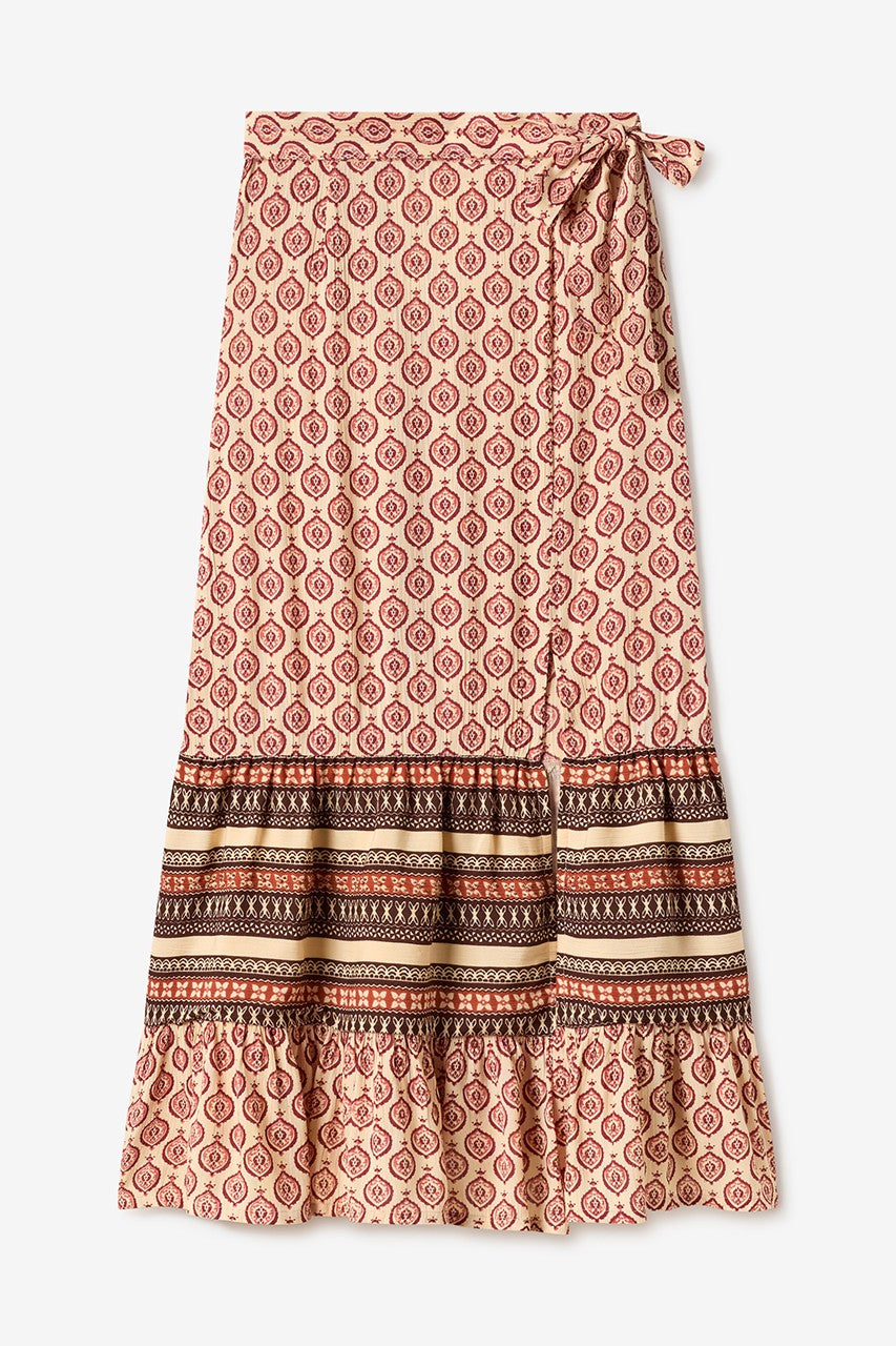 FALDA MIDI ESTAMPADO ÉTNICO DE NüD