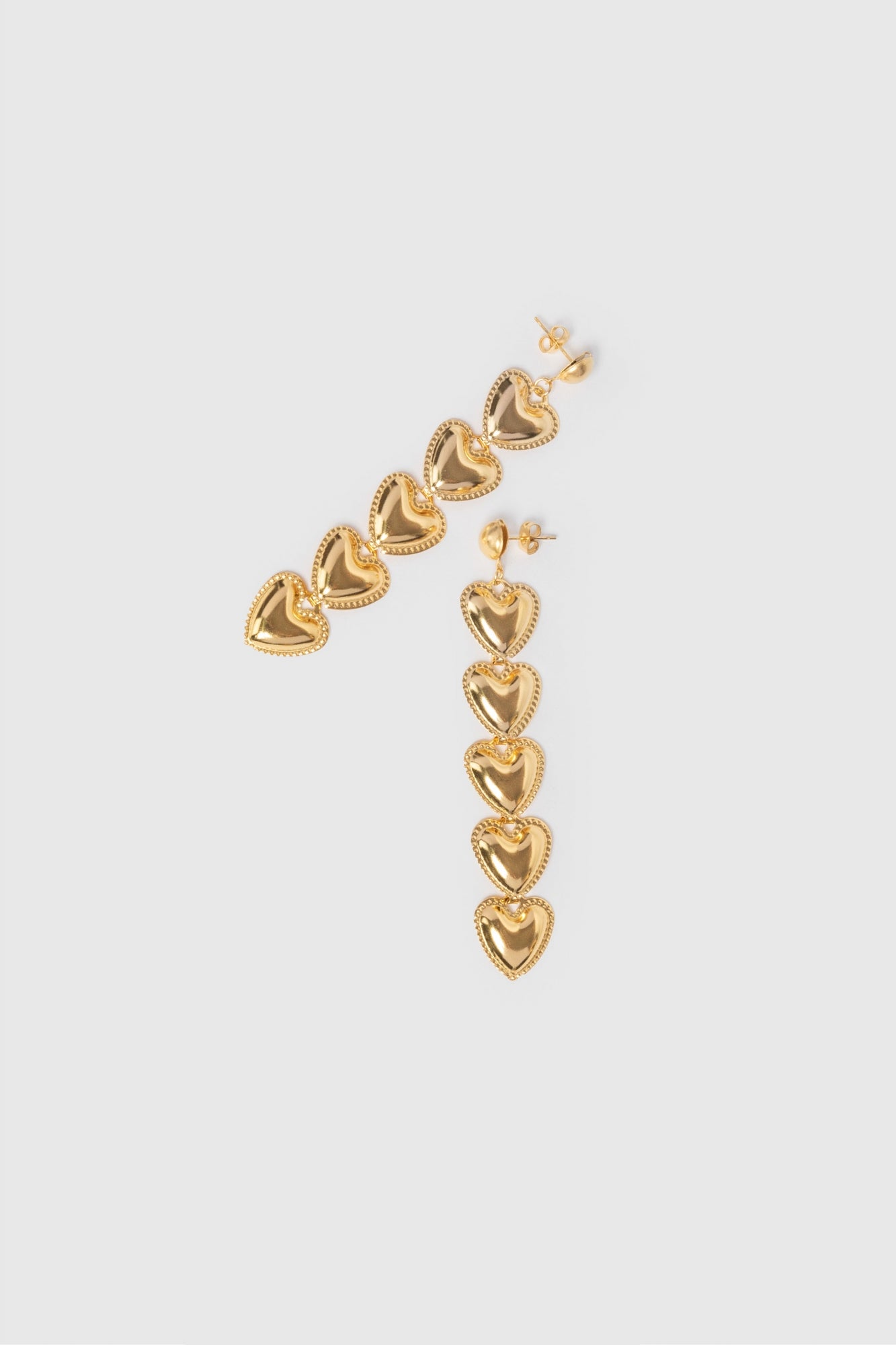 Pendientes Largos Corazones - m&Cream