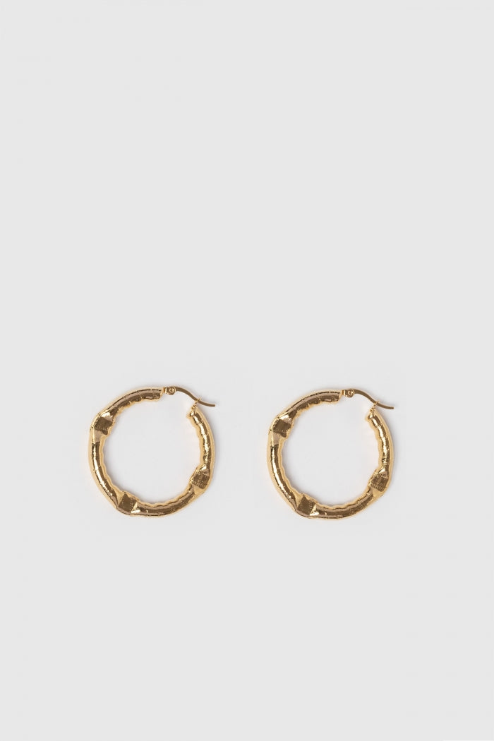 Pendientes Aros Textura - m&Cream