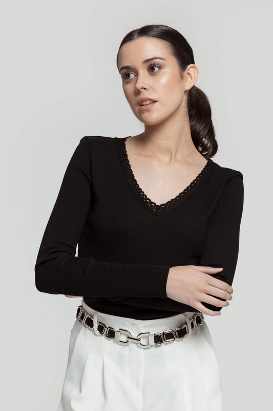 Camiseta Algodón Básica - Negro