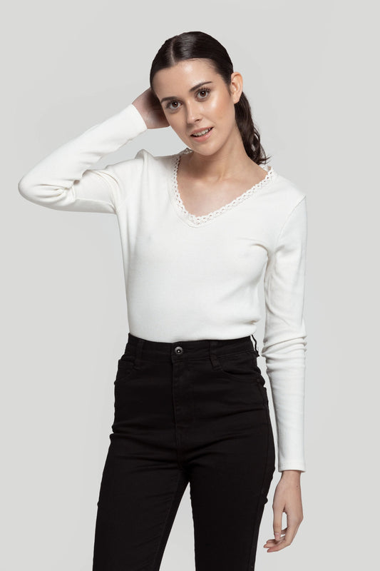Camiseta Algodón Básica - Blanco