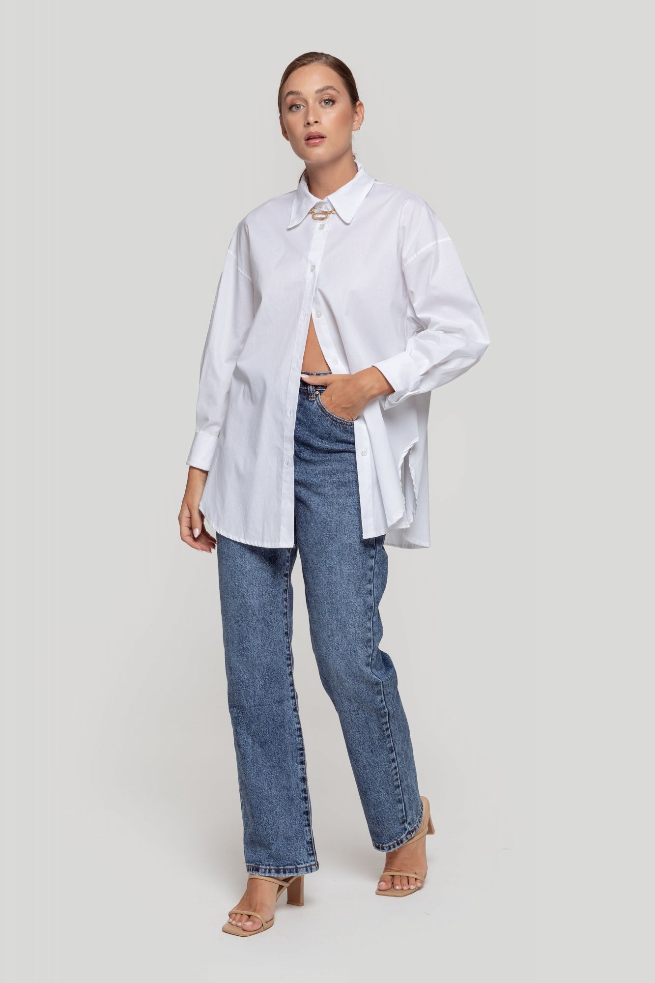 CAMISA OVERSIZE BLANCA m&Cream