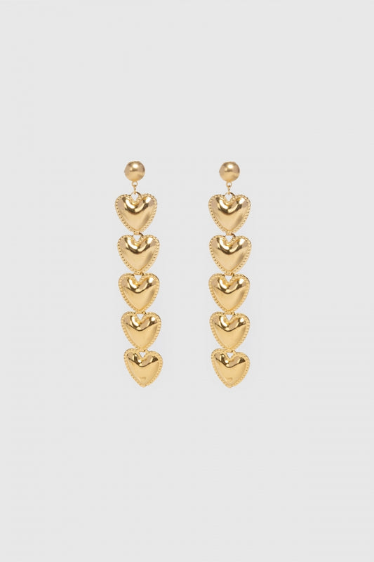 Pendientes Largos Corazones - m&Cream